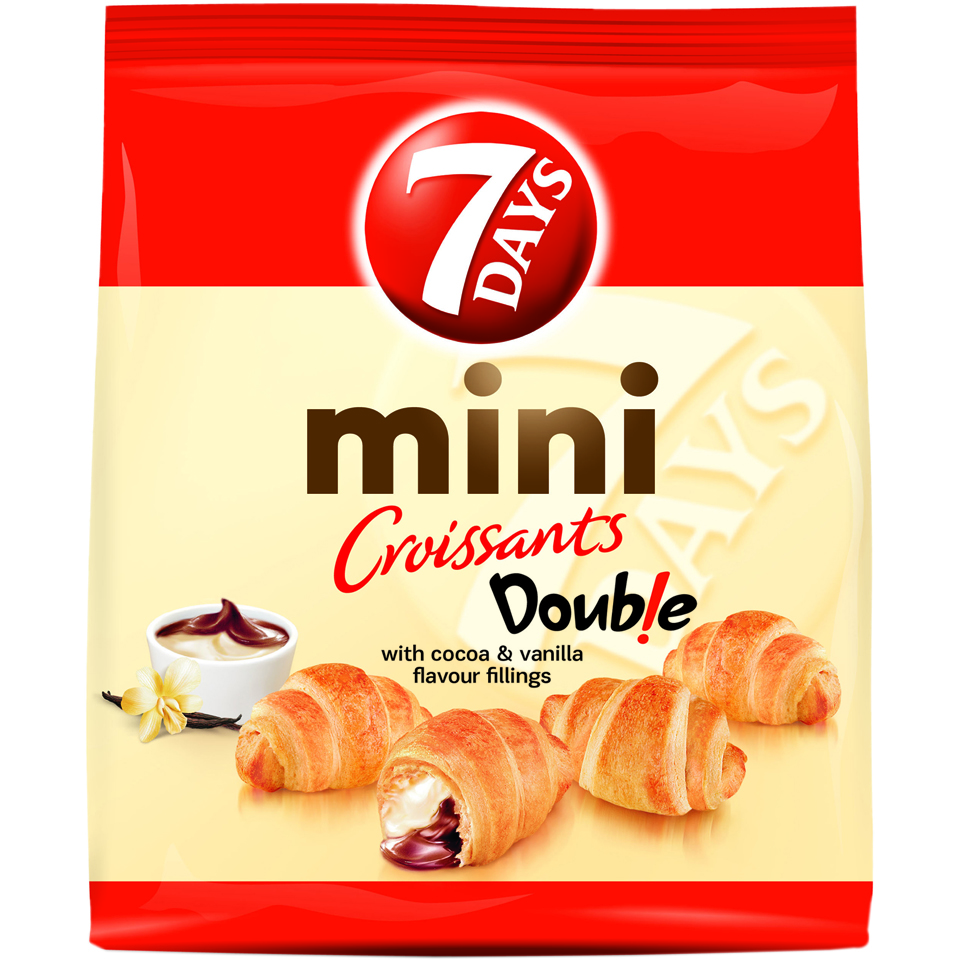 Mini  DOUBLE  croissante cu  umplutura de vanilie și cacao 185g